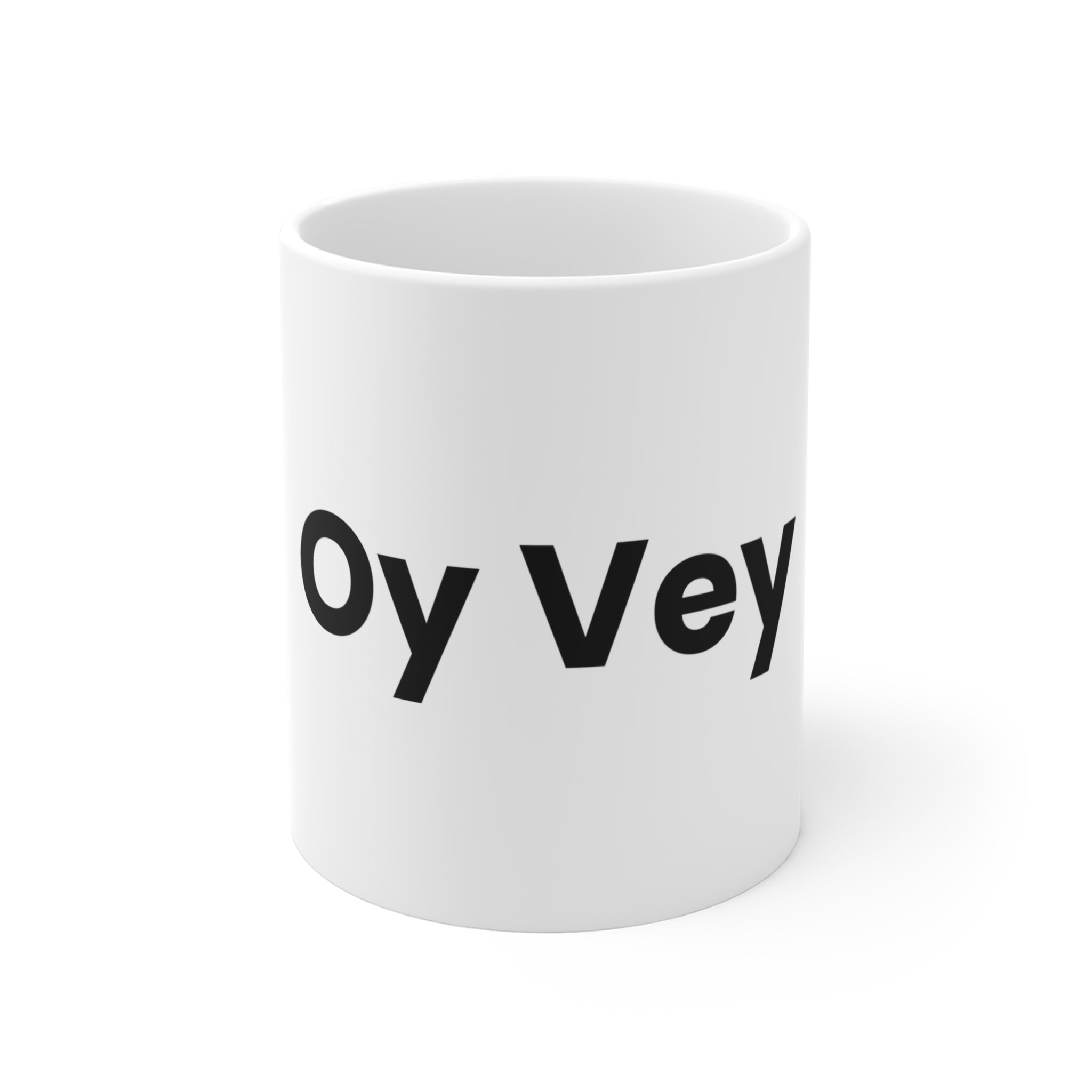 Oy Vey — Funny Jewish Coffee Mug (white)