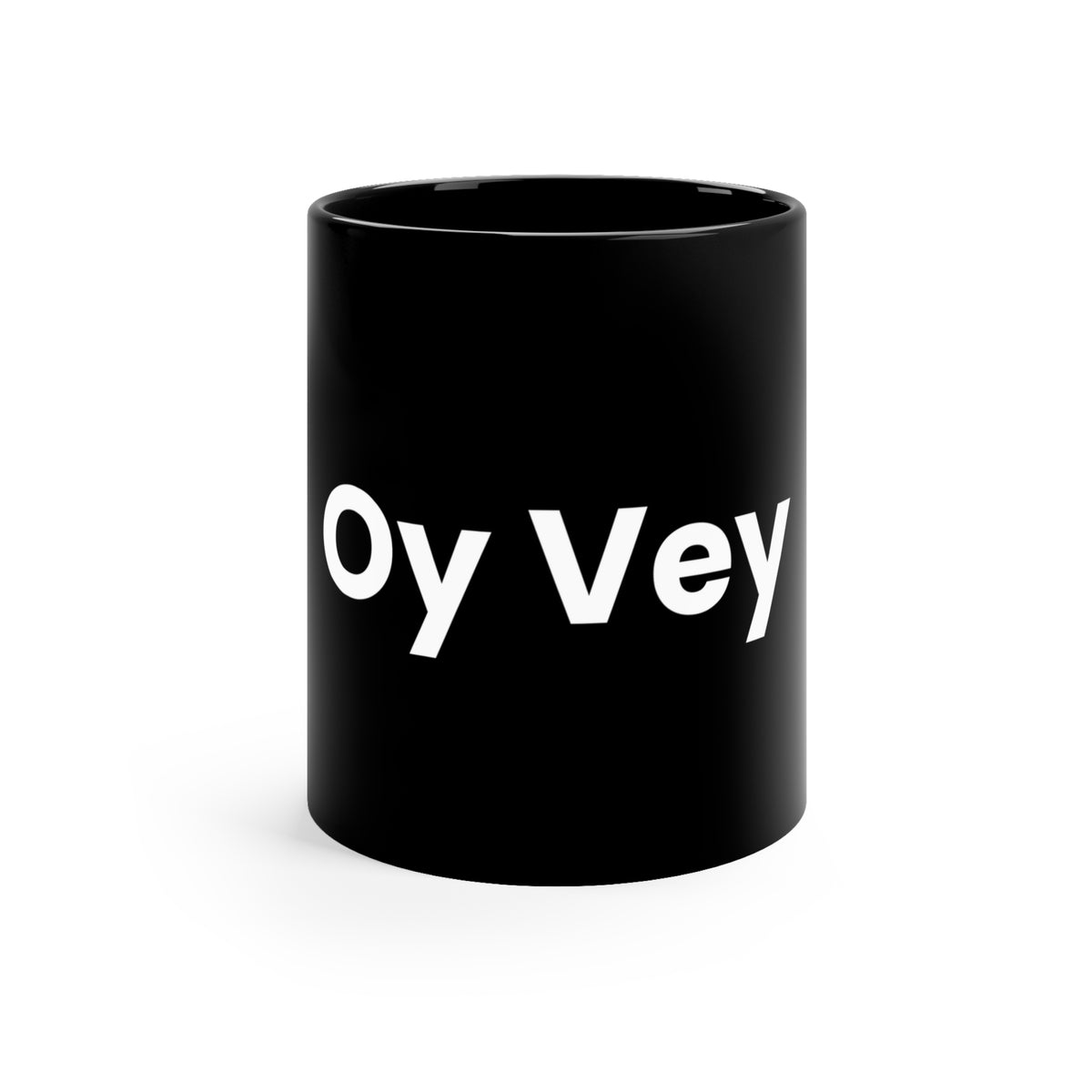 Oy Vey Black Coffee Mug — Funny Jewish Expression 11oz Ceramic Mug