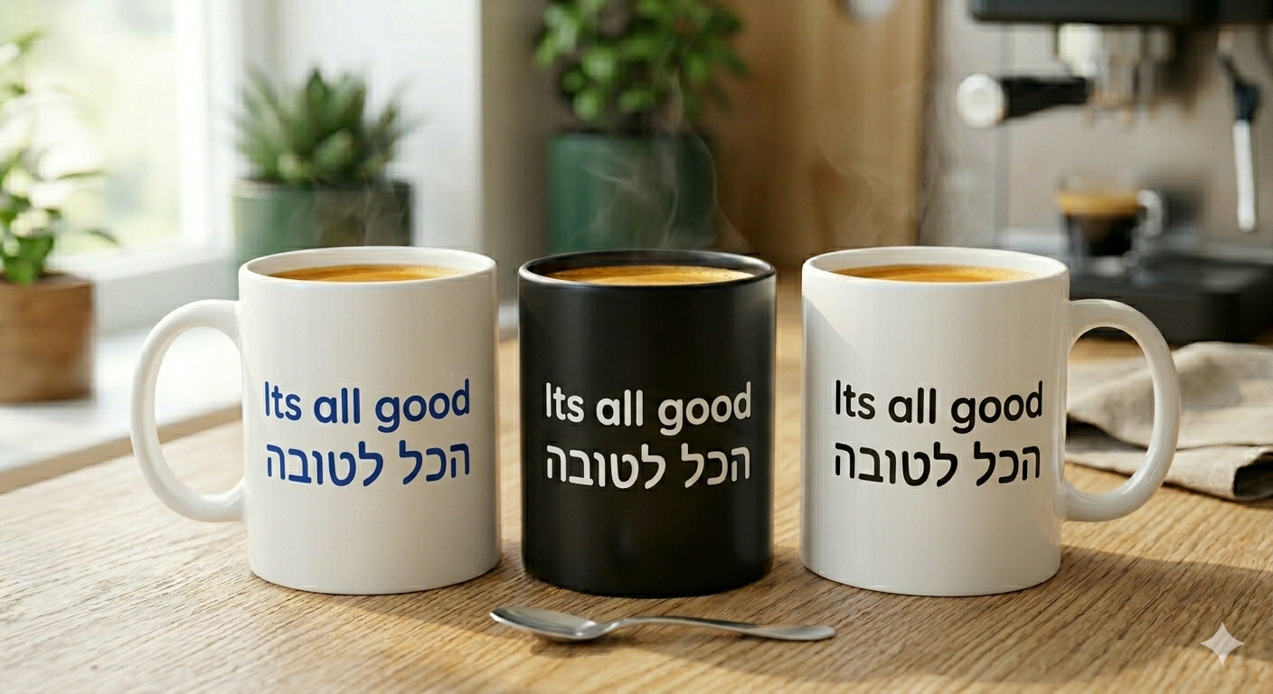 It's All Good — Jewish Bilingual Coffee Mug (white)
